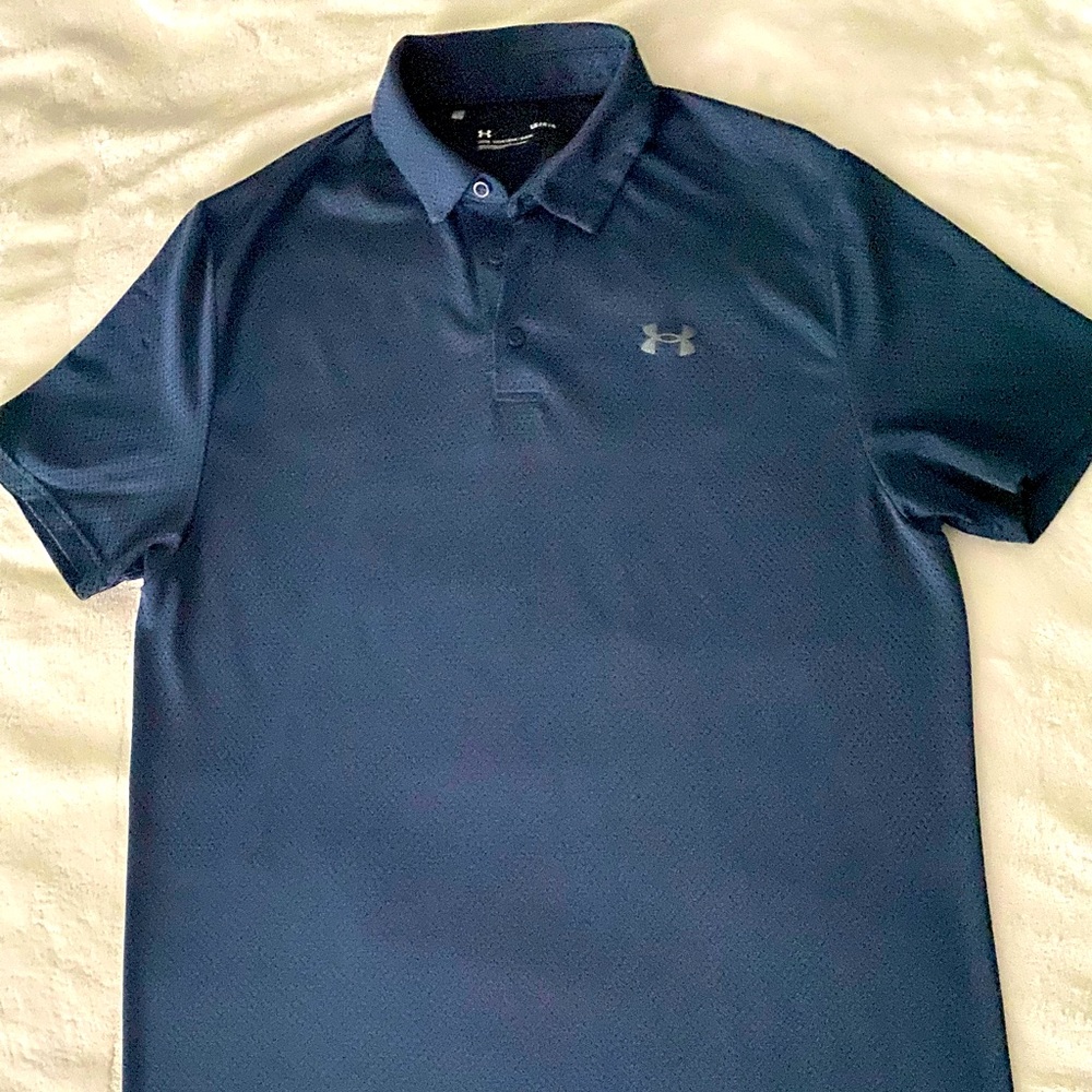 Under Armour golf shirt.